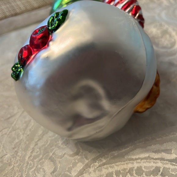 Vintage Lao Mai Glass Snowman Ornament 6"T Jumbo Large Holiday Christmas EUC - Picture 4 of 4